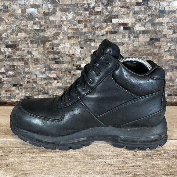 Nike Air Max Goadome ACG  Sneaker Triple Black Leather Boots (865031-009) Sz 10 - Picture 7 of 8